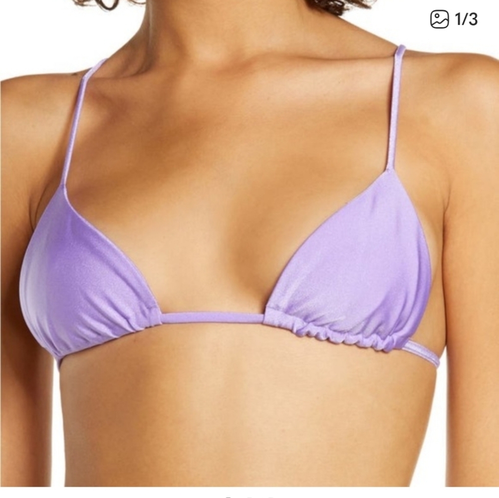 New Jade Swim Via Iris Purple Bikini Top Size XL Minimalist Classic Polished